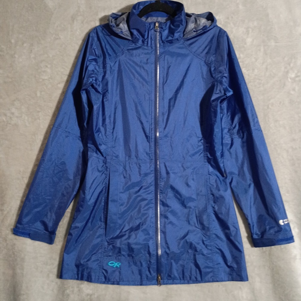 Outdoor Research Blue Women's Waterproof Hooded Rain Jacket M